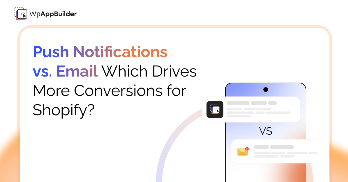 Comparison chart of push notifications and email conversion rates