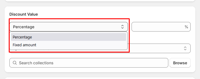 Choose discount value