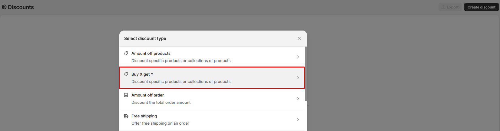 Buy X Get Y discount in Shopify