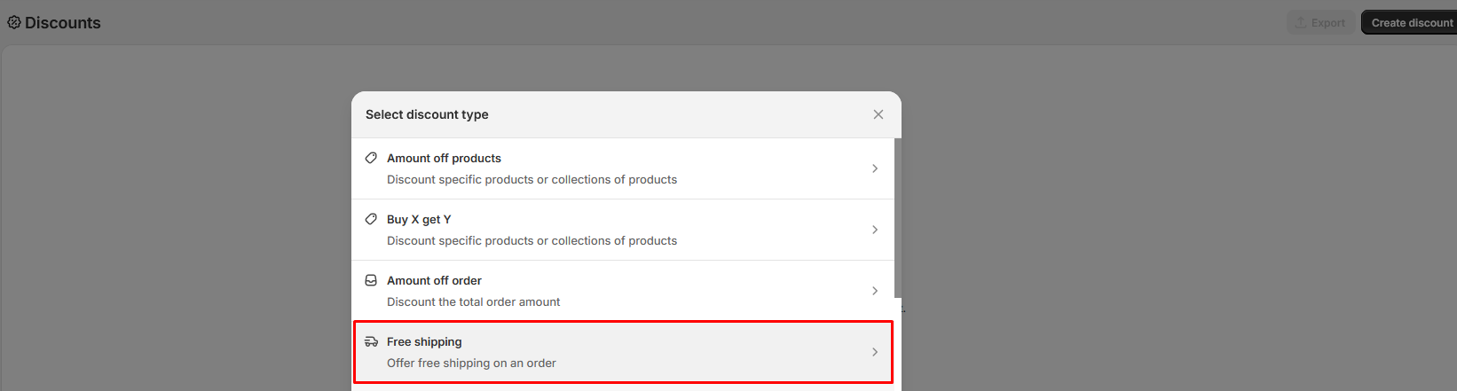 free shipping discount in Shopify